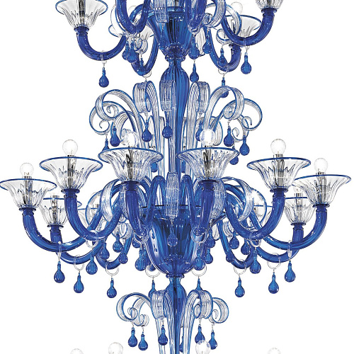 Lustre Clássico em Vidro de Murano Azul Claro