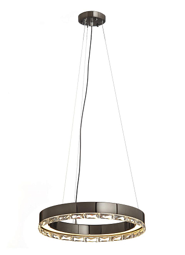 Lustre LED em Anel Dark Nickel com Cristal Asfour