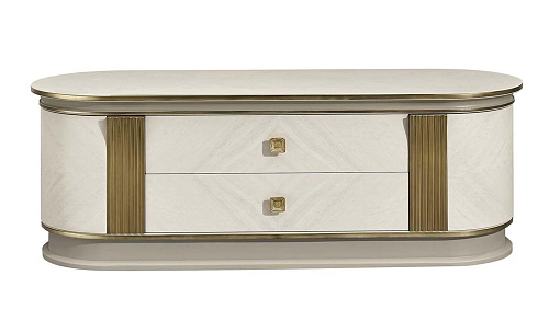 Móvel TV Branco e Dourado Elegance