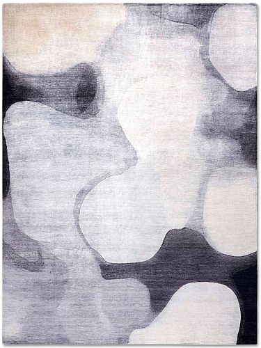 Tapete Prateado / Cinzento Feito à Mão Luxury