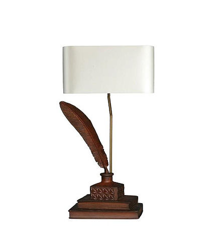 Candeeiro de Mesa Tom com Acabamento em Couro