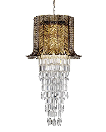 Lustre com Folhas de Vidro de Murano