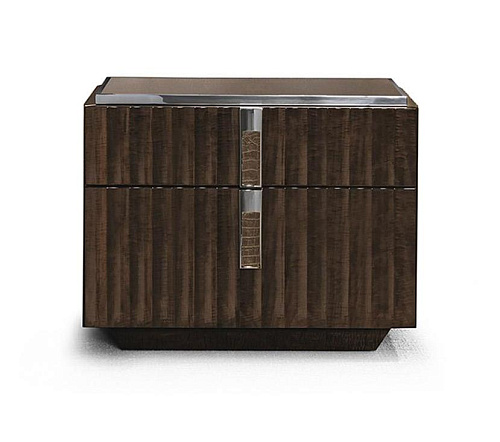 Mesa de Cabeceira Premium com Inserções em Pele