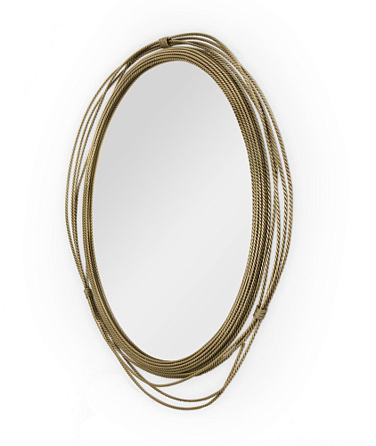 Espelho de parede redondo em latão