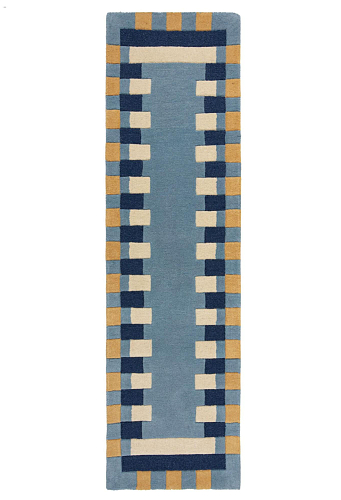 Passadeira com Orla às Riscas Azul