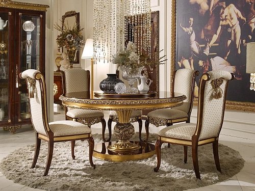 Mesa de Jantar Redonda Italiana Clássica