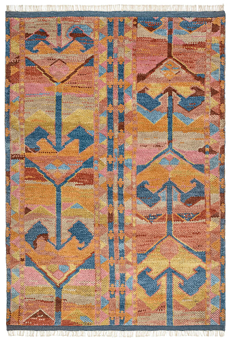 Tapete Tribal Tecido Terracota