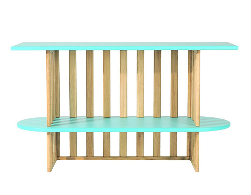 Estante Verde de Dois Níveis