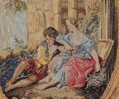 Tapeçaria serenata no estilo François Boucher