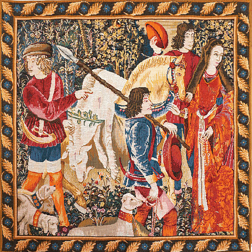 Tapeçaria unicórnio ferido