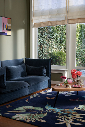 Tapete Hummingbird Azul Marinho