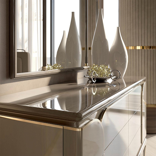 Cómoda de Luxo Bege de 4 Portas