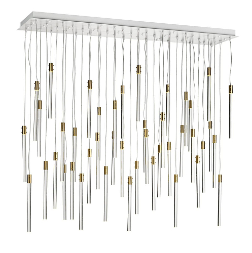 Lustre com 43 Pendentes de Vidro Transparente