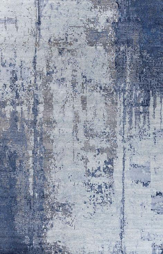 Tapete Feito à Mão Abstracto Azul