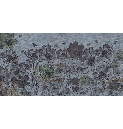 Papel de Parede Jeans Flowers
