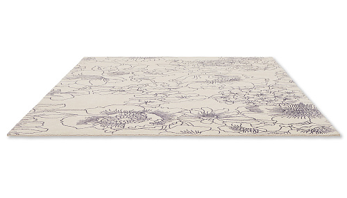 Tapete Linear Floral Azul