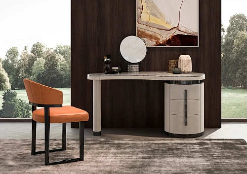 Espelho de mesa com base de mármore