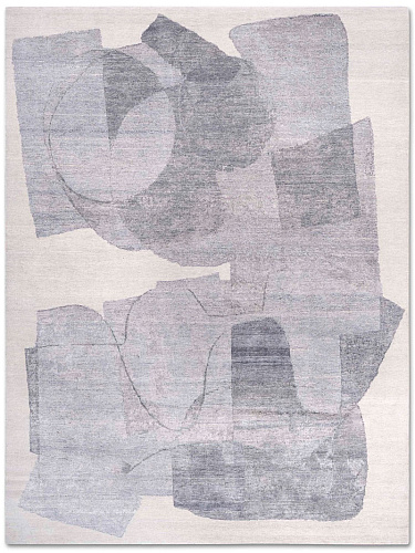 Tapete Snow Prateado Luxury Feito à Mão