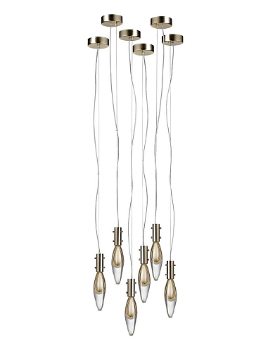 Suspensão Murano Drops de 6 Lâmpadas