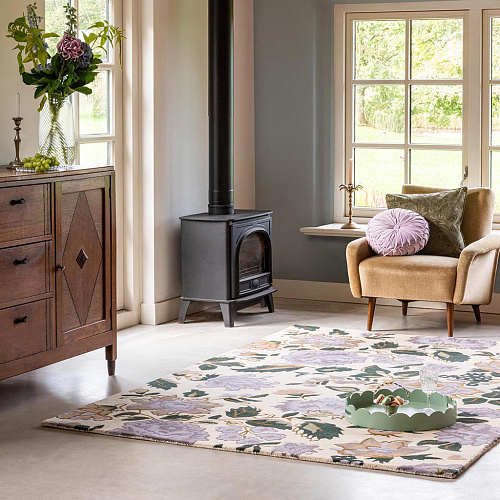 Tapete Wendling Floral Urze Roxo