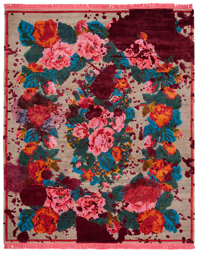 Tapete Janka Splashed Prata Bordô