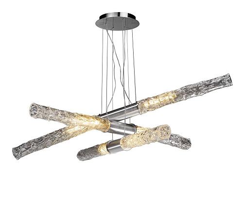 Lustre Linear em Vidro Soprado Transparente