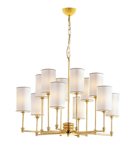 Lustre em Latão Dourado Polido com Abajures