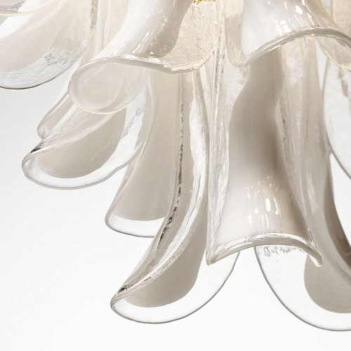 Lustre Redondo com Folhas de Vidro de Murano