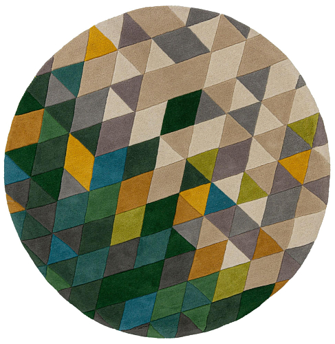 Tapete Redondo Mosaico de Triângulos