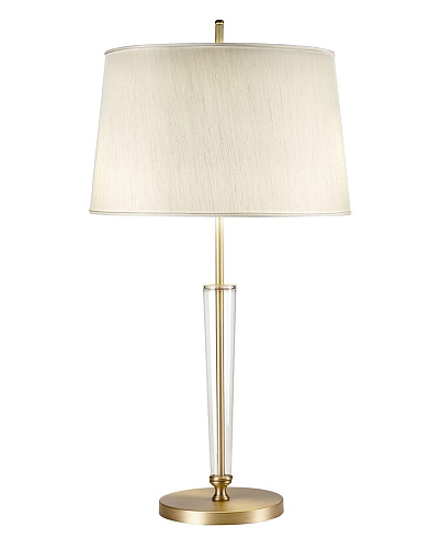 Candeeiro de Mesa em Ouro Envelhecido com Vidro Cónico e Abajur