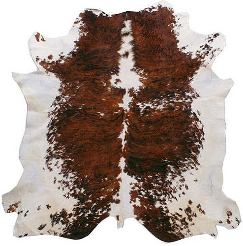 Pele de vaca natural castanha e branca