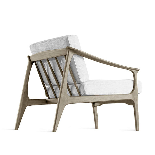 Poltrona Quiete Cinzenta em Nogueira Maciça