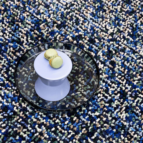 Tapete Shag Feltrado Pop-Art Azul