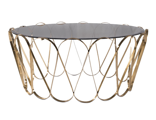 Mesa de Centro Dourada Aquarius