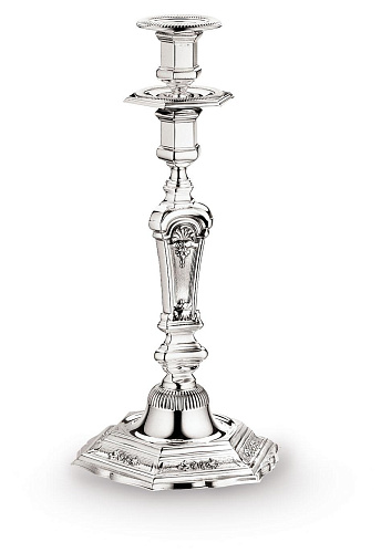 Castiçal hexagonal prateado