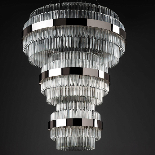 Lustre Redondo em Níquel Polido com Vidro Triedro
