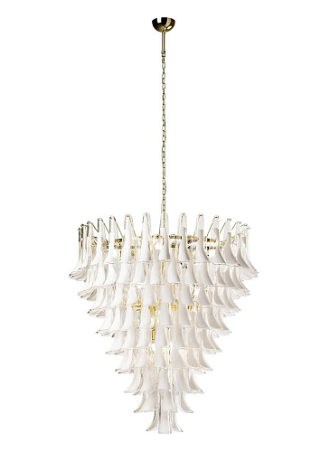 Lustre Redondo com Folhas de Vidro de Murano