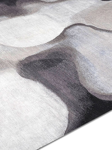 Tapete Prateado / Cinzento Feito à Mão Luxury