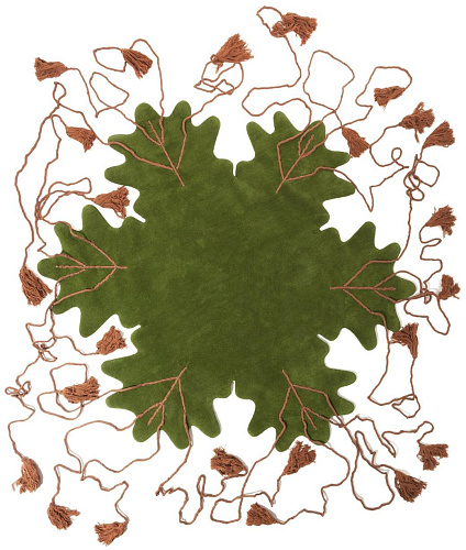 Tapete Big Leaf Designer Tecido à Mão