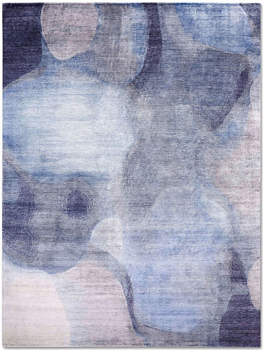 Tapete Azul / Cinzento Feito à Mão Luxury