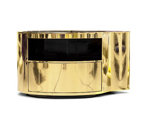 Mesa de Cabeceira Dourada Crest