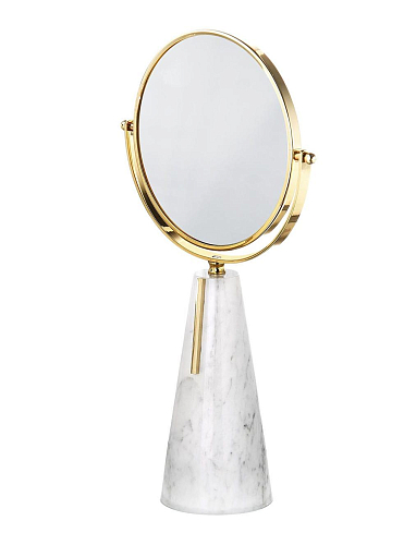 Espelho de Mesa Carrara em Latão Ouro 24K