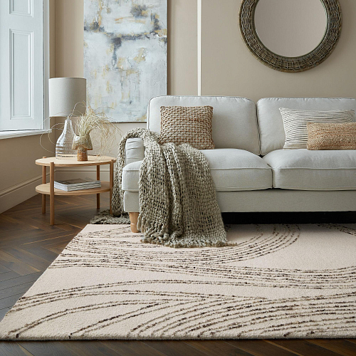 Tapete Abstrato de Lã Bege