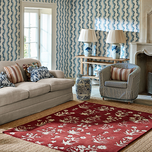 Tapete Woodland Glade Vermelho Damasco