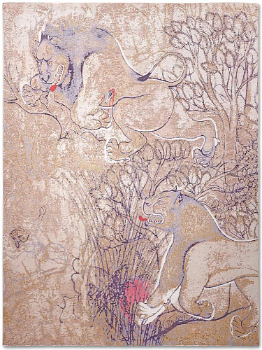 Tapete Two Lions Tecido à Mão