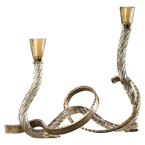 Castiçal Ribbon em Vidro Veneziano