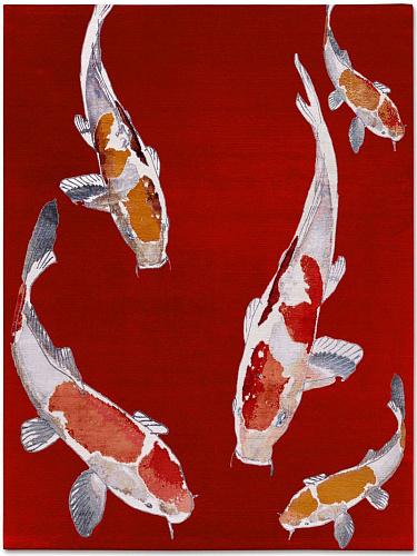 Tapete Fish Vermelho Luxury Feito à Mão