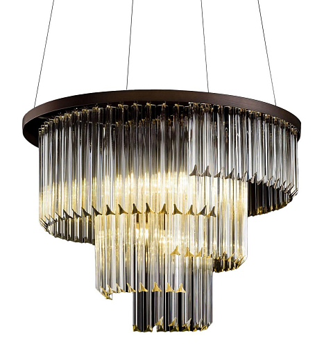 Lustre Redondo Moderno em Vidro Triedro