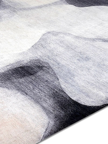 Tapete Prateado / Cinzento Feito à Mão Luxury