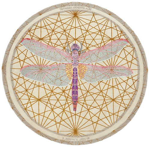 Tapete Trithemis Ardentis Agri Redondo Designer Tecido à Mão